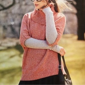 Cabi Heathered Orange Fold Over Collar, Dolman Sleeve, Sweater size Medium